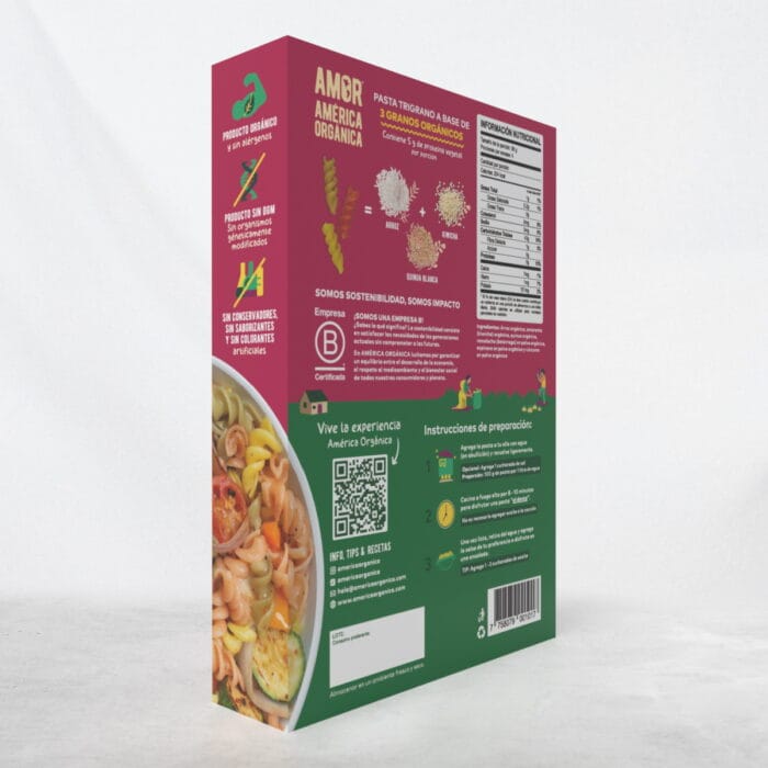 Pasta Fusilli Trigrano 3D Atras 3D