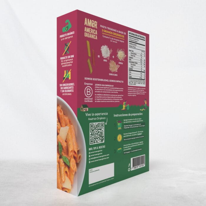 Pasta Penne Trigrano 3D Atras 3D